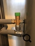 User-adjustable blender valve contolling Boilermate hot water temperature