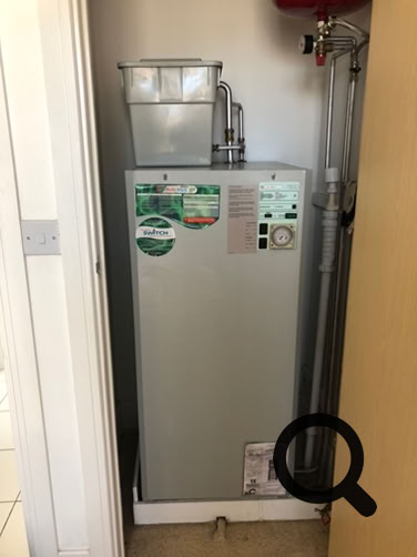 Typical Boilermate A-Class installation in a first floor airing cupboard